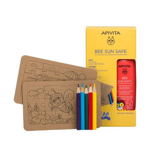 Apivita Bee Sun Safe Loção Infantil Spf50 com Oferta de 2 Puzzles e Lápis de Cor