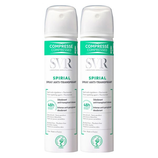 Svr Spirial Duo Spray desodorizante antitranspirante intensivo 2 x 75 ml com Preço especial de 10,90€